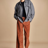 pantalone in velluto cropped ZELDA RUSSETED true avenue 