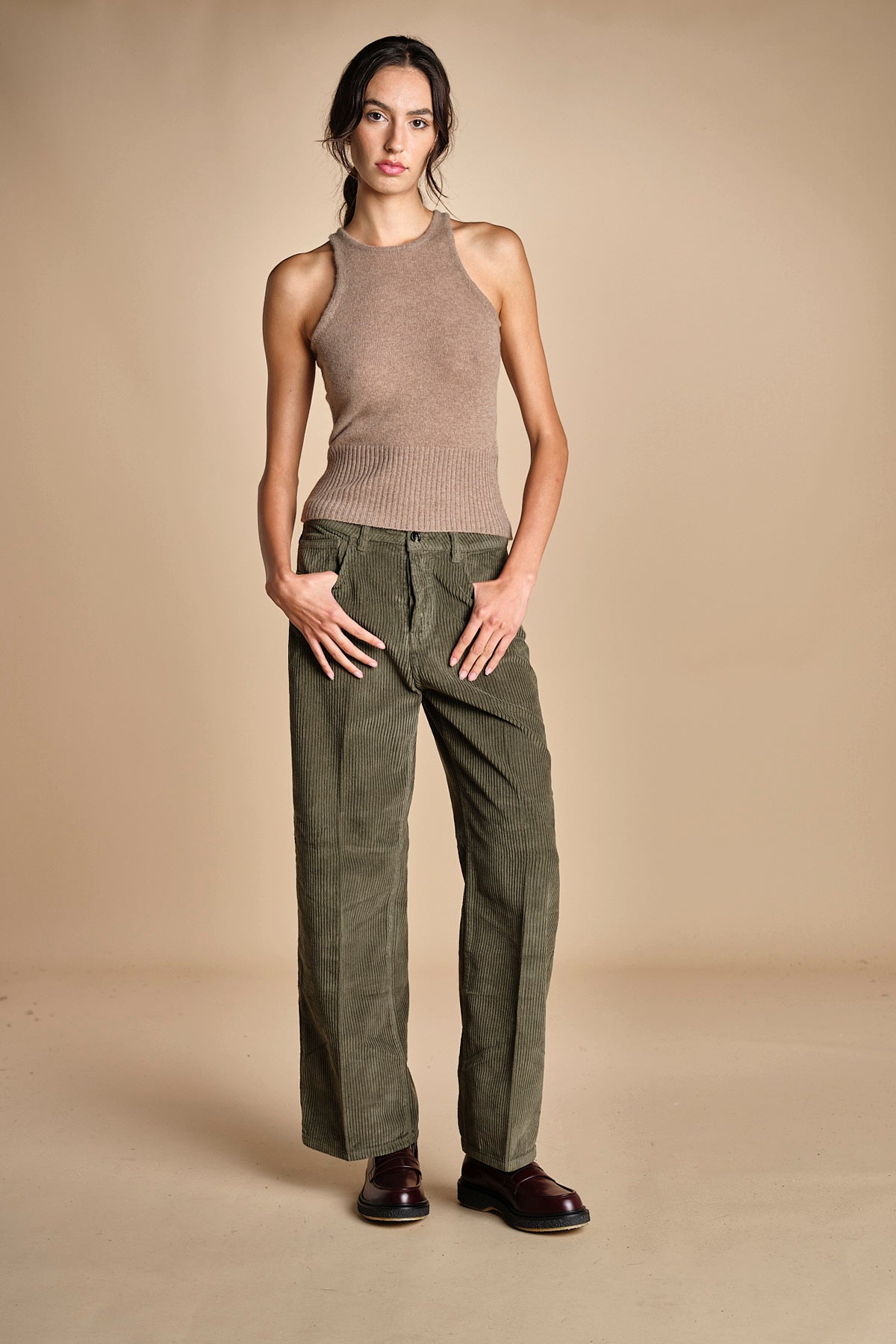 pantalone in velluto cropped ZELDA SILT true avenue 