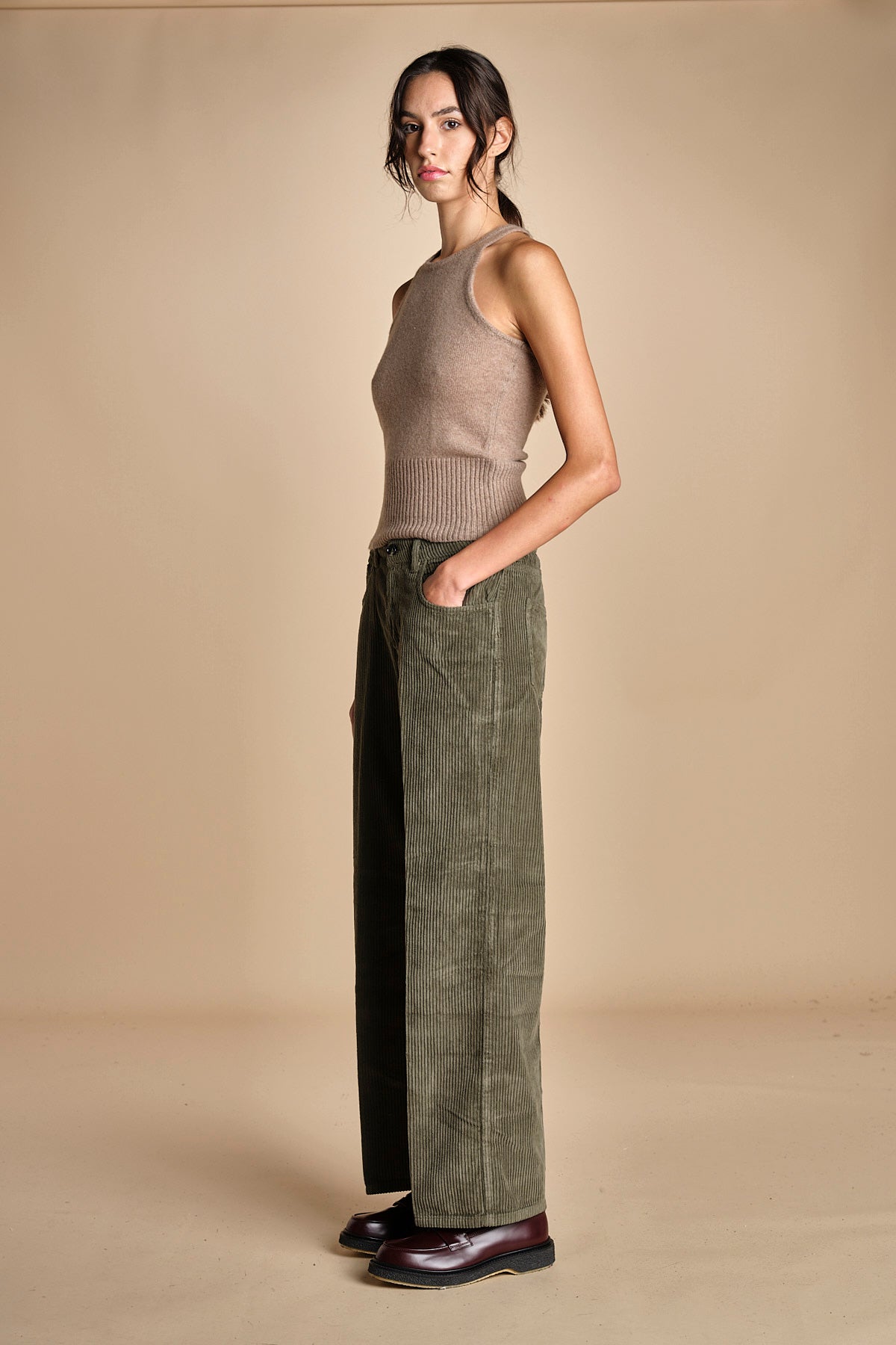 pantalone in velluto cropped ZELDA SILT true avenue 