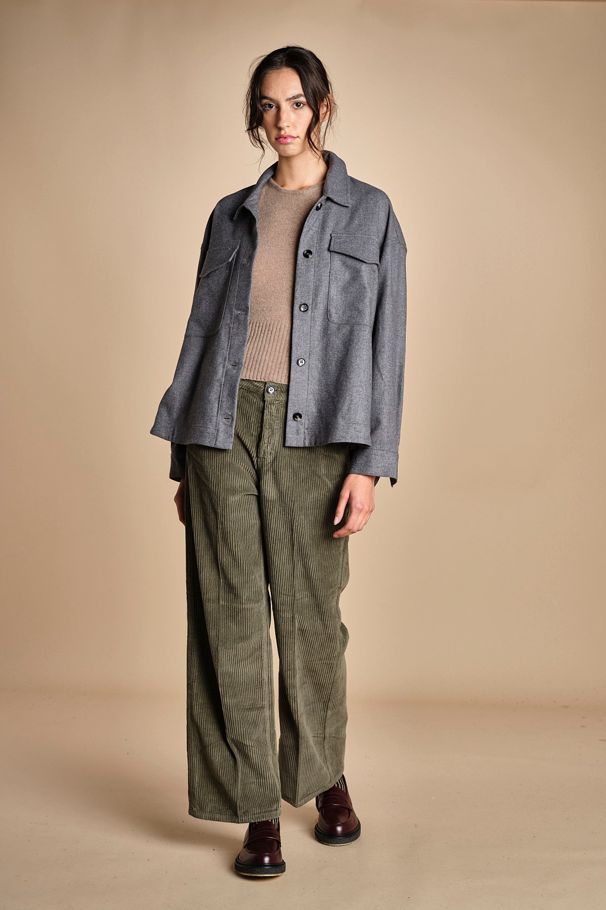 pantalone in velluto cropped ZELDA SILT true avenue 