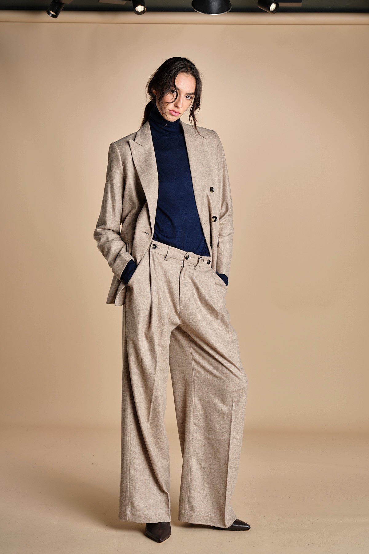 doppiopetto flanella di lana ZINA BEIGE true avenue 