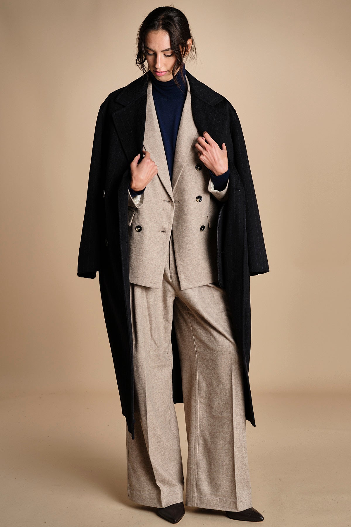 doppiopetto flanella di lana ZINA BEIGE true avenue 