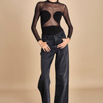 body manica lunga con trasparenze ALL NIGHTER BLACK undress code 