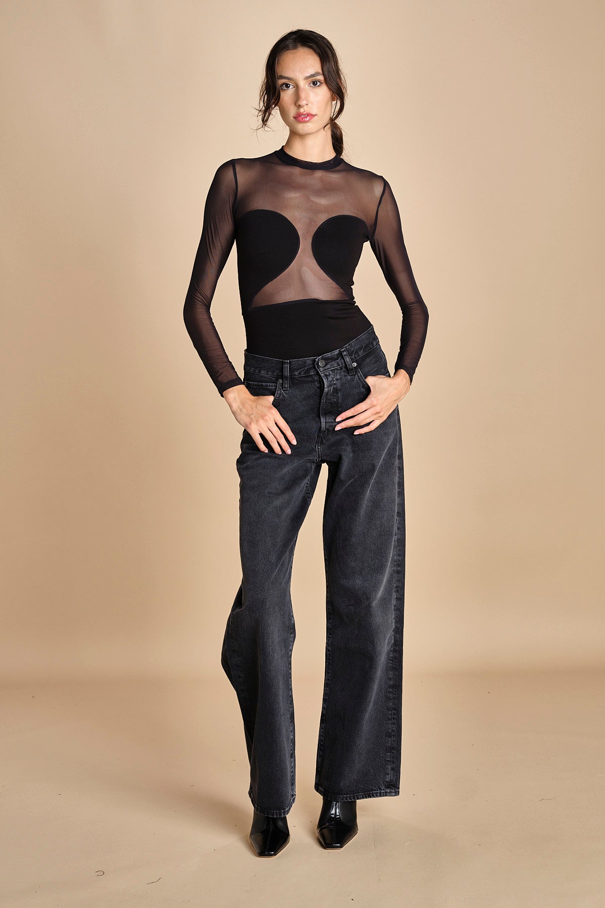 body manica lunga con trasparenze ALL NIGHTER BLACK undress code 