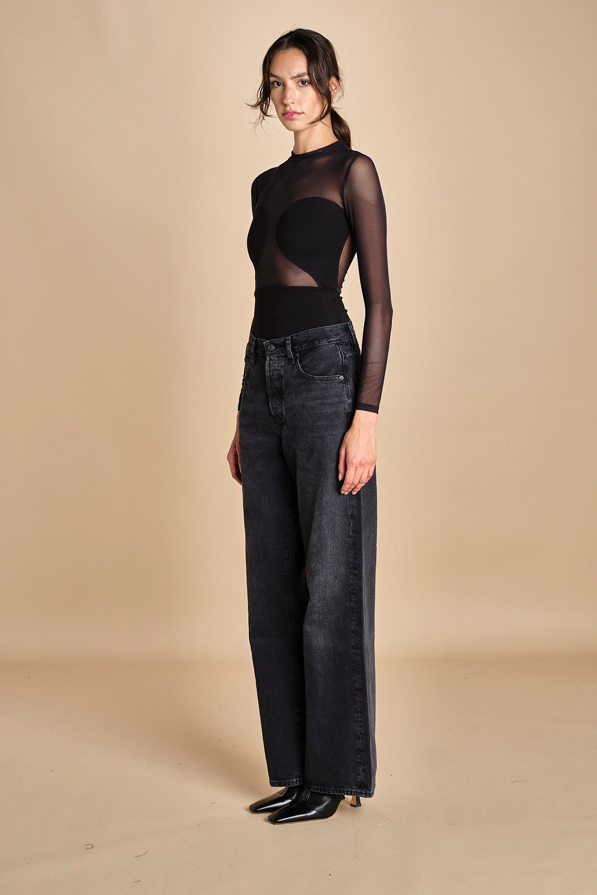 body manica lunga con trasparenze ALL NIGHTER BLACK undress code 