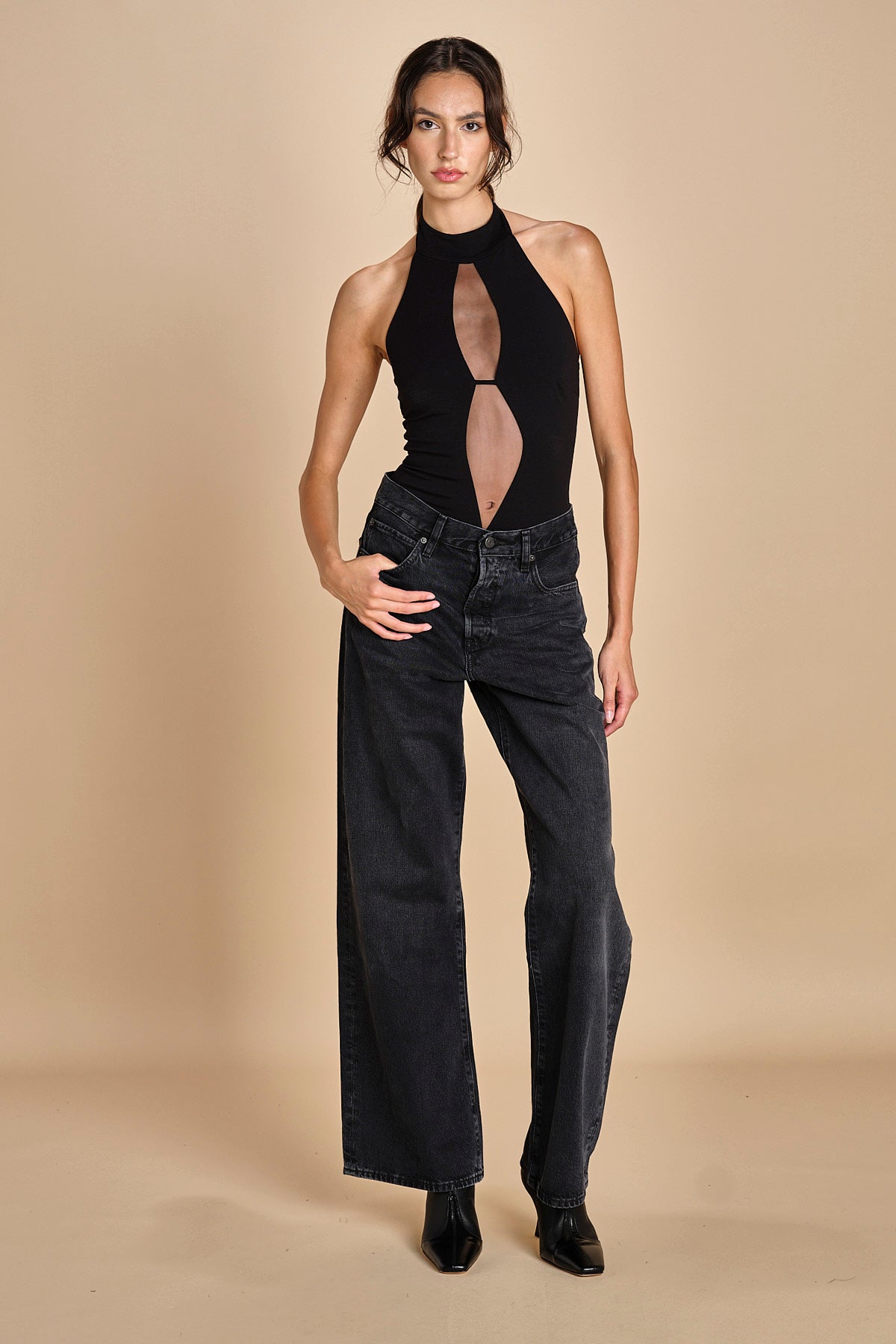 body senza maniche con tulle centrale JOLIE BLACK undress code 