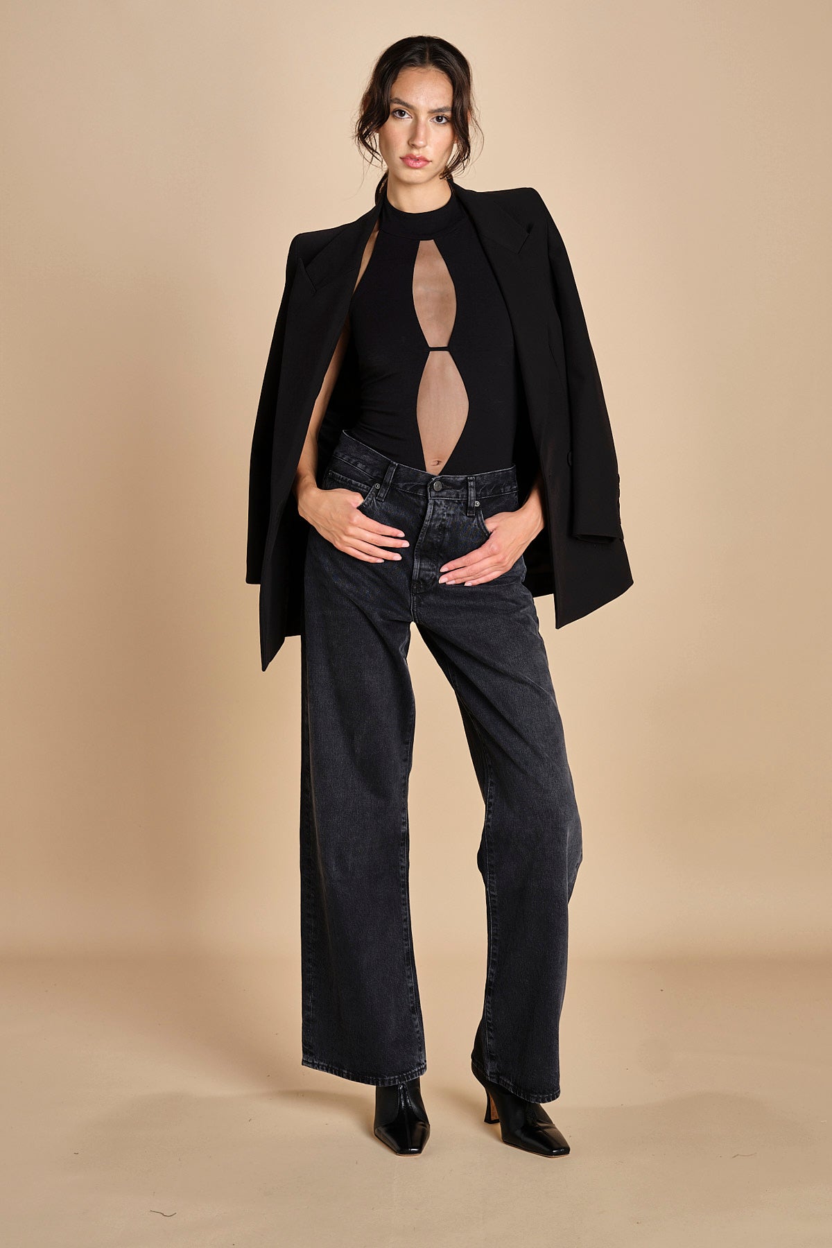 body senza maniche con tulle centrale JOLIE BLACK undress code 