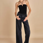 LUNA BODYSUIT body con spalline arricciate davanti e tulle sul retro LUNA BLACK undress code 