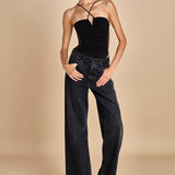 LUNA BODYSUIT body con spalline arricciate davanti e tulle sul retro LUNA BLACK undress code 