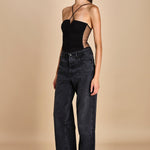 LUNA BODYSUIT body con spalline arricciate davanti e tulle sul retro LUNA BLACK undress code 