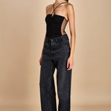 LUNA BODYSUIT body con spalline arricciate davanti e tulle sul retro LUNA BLACK undress code 