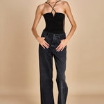 LUNA BODYSUIT body con spalline arricciate davanti e tulle sul retro LUNA BLACK undress code 