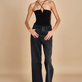 LUNA BODYSUIT body con spalline arricciate davanti e tulle sul retro LUNA BLACK undress code 
