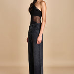 body monospalla in jersey e tulle SEX AND THE CITY BLACK undress code 