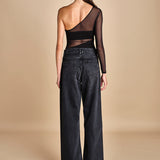 body monospalla in jersey e tulle SEX AND THE CITY BLACK undress code 