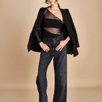 body monospalla in jersey e tulle SEX AND THE CITY BLACK undress code 
