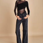 body manica lunga con banda obliqua STARSTRUCK BLACK undress code 