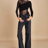 body manica lunga con banda obliqua STARSTRUCK BLACK undress code 