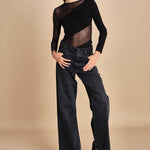 body manica lunga con banda obliqua STARSTRUCK BLACK undress code 