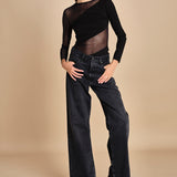 body manica lunga con banda obliqua STARSTRUCK BLACK undress code 