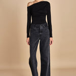 body in jersey con scollo asimmetrico SWEETEST THING BLACK undress code 