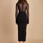 abito manica lunga con trasparenze UPTOWN BLACK undress code 