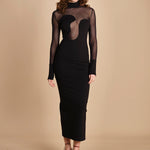 abito manica lunga con trasparenze UPTOWN BLACK undress code 
