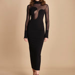 abito manica lunga con trasparenze UPTOWN BLACK undress code 