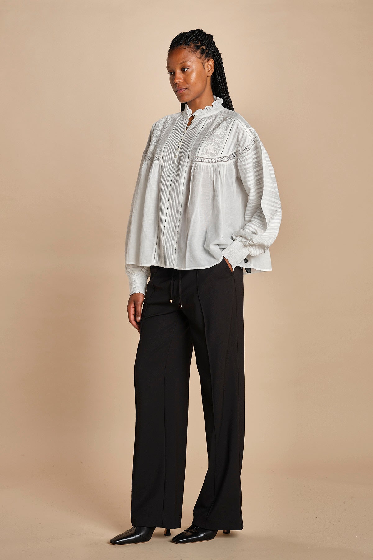camicia con bottoncini e nervature DAHLIA 2HVA27-V09771 BLANC vanessa bruno 