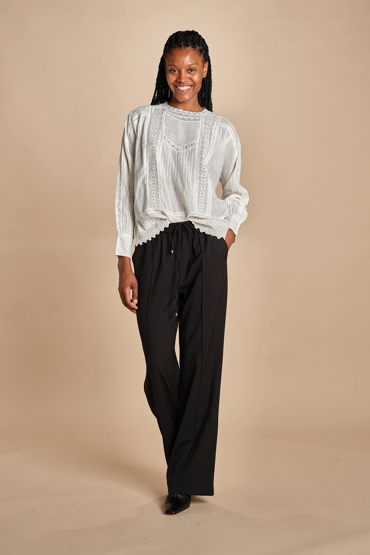 camicia con nervature e ricami FLORITA 2HVA27-V09831 BLANC vanessa bruno 