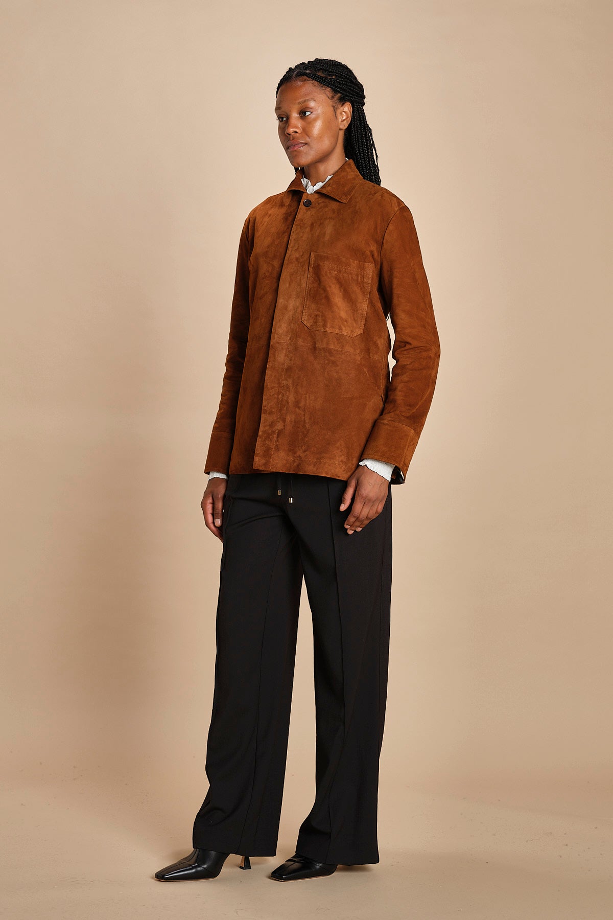 camicia in camoscio FLORYS 2HVH22-V02727 CHOCOLAT vanessa bruno 