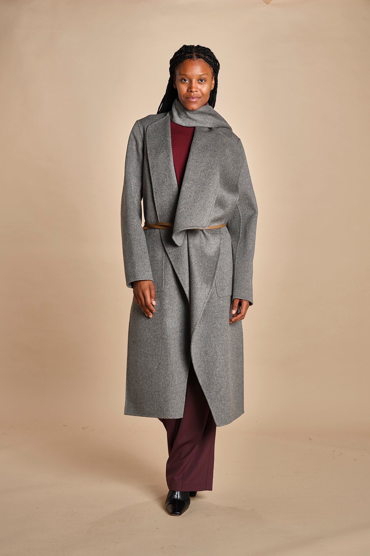 cappotto double con sciarpa VALERAN 3HVA36-V01001 GRIS CHINE vanessa bruno 