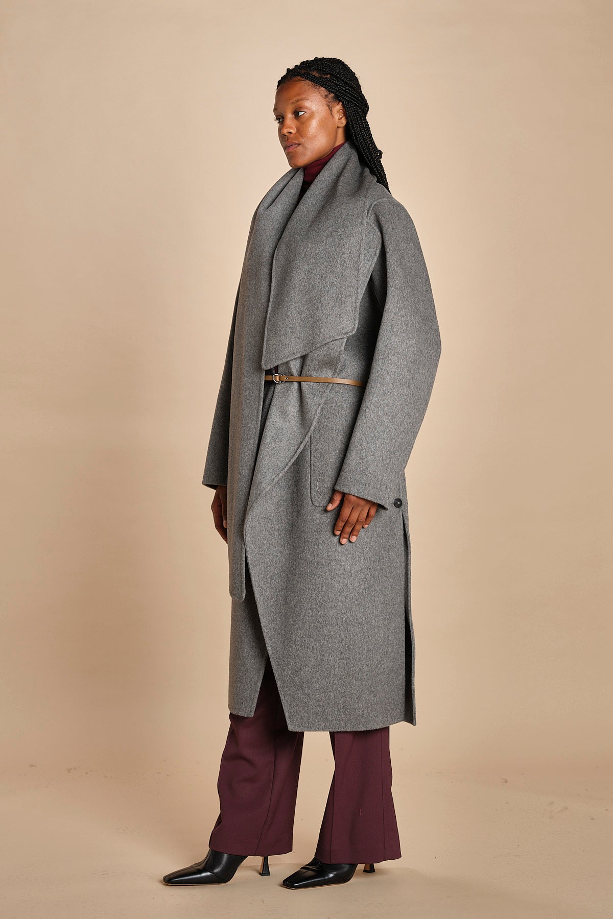 cappotto double con sciarpa VALERAN 3HVA36-V01001 GRIS CHINE vanessa bruno 