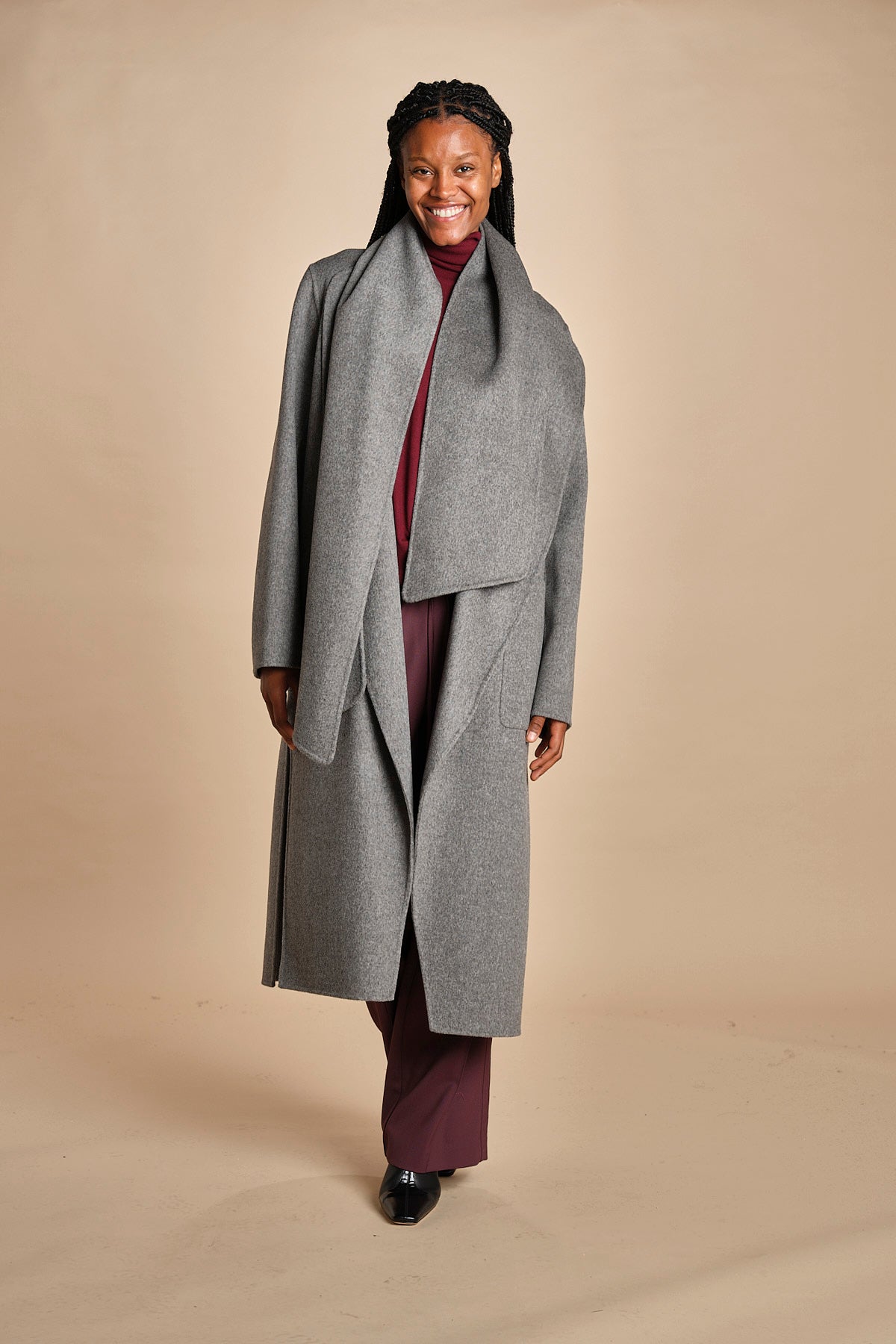 cappotto double con sciarpa VALERAN 3HVA36-V01001 GRIS CHINE vanessa bruno 