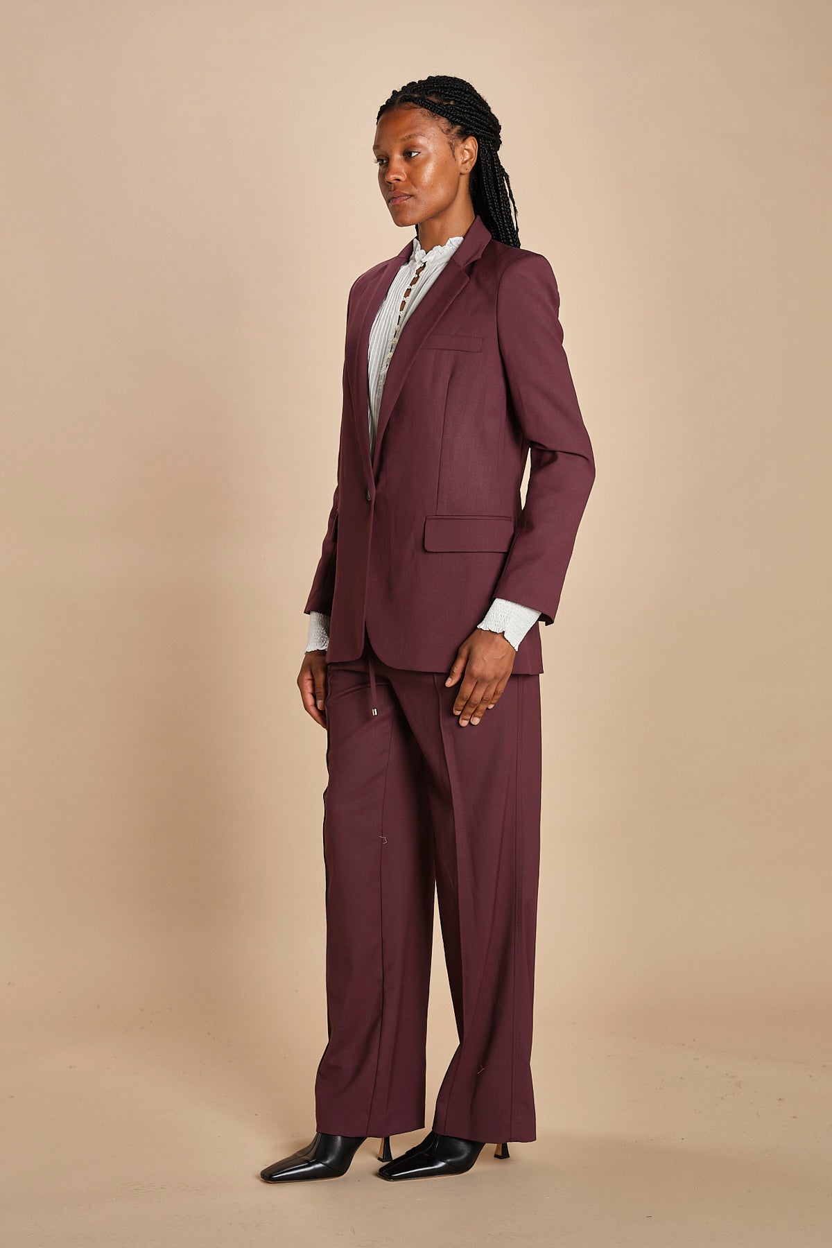 giacca un bottone tela lana TILIA 5EVA01-V02301 BORDEAUX vanessa bruno 