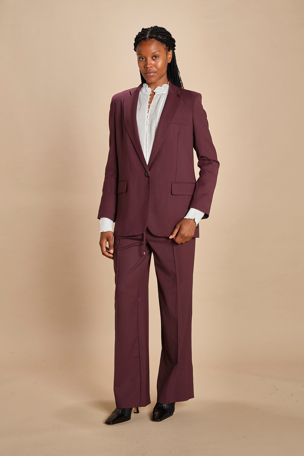 giacca un bottone tela lana TILIA 5EVA01-V02301 BORDEAUX vanessa bruno 