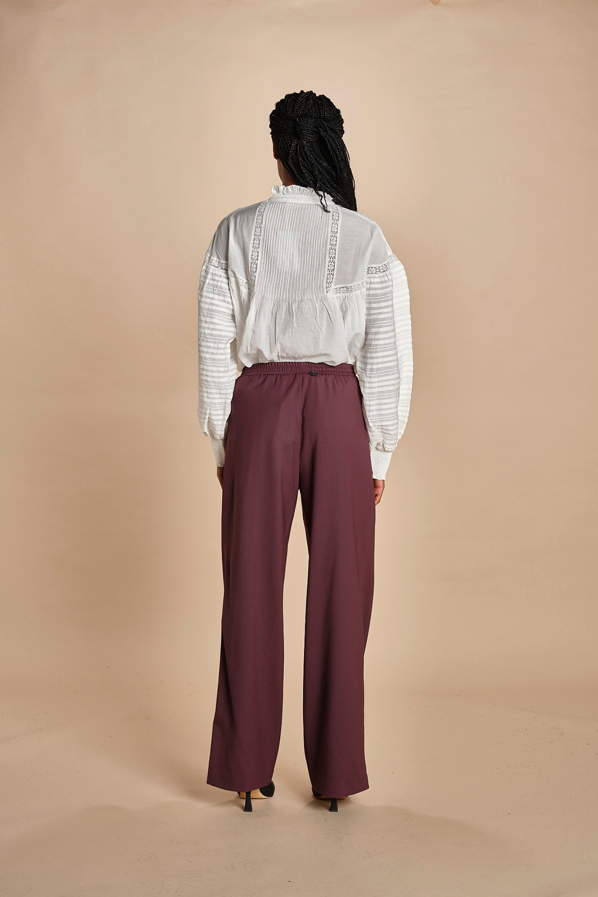 pantalone con coulisse in tela lana CLIFF 5EVA01-V04013 BORDEAUX vanessa bruno 
