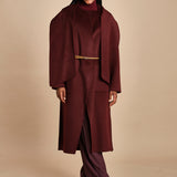 cappotto double con sciarpa VALERAN 5HA28-V01001 BORDEAUX vanessa bruno 