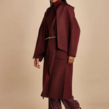 cappotto double con sciarpa VALERAN 5HA28-V01001 BORDEAUX vanessa bruno 