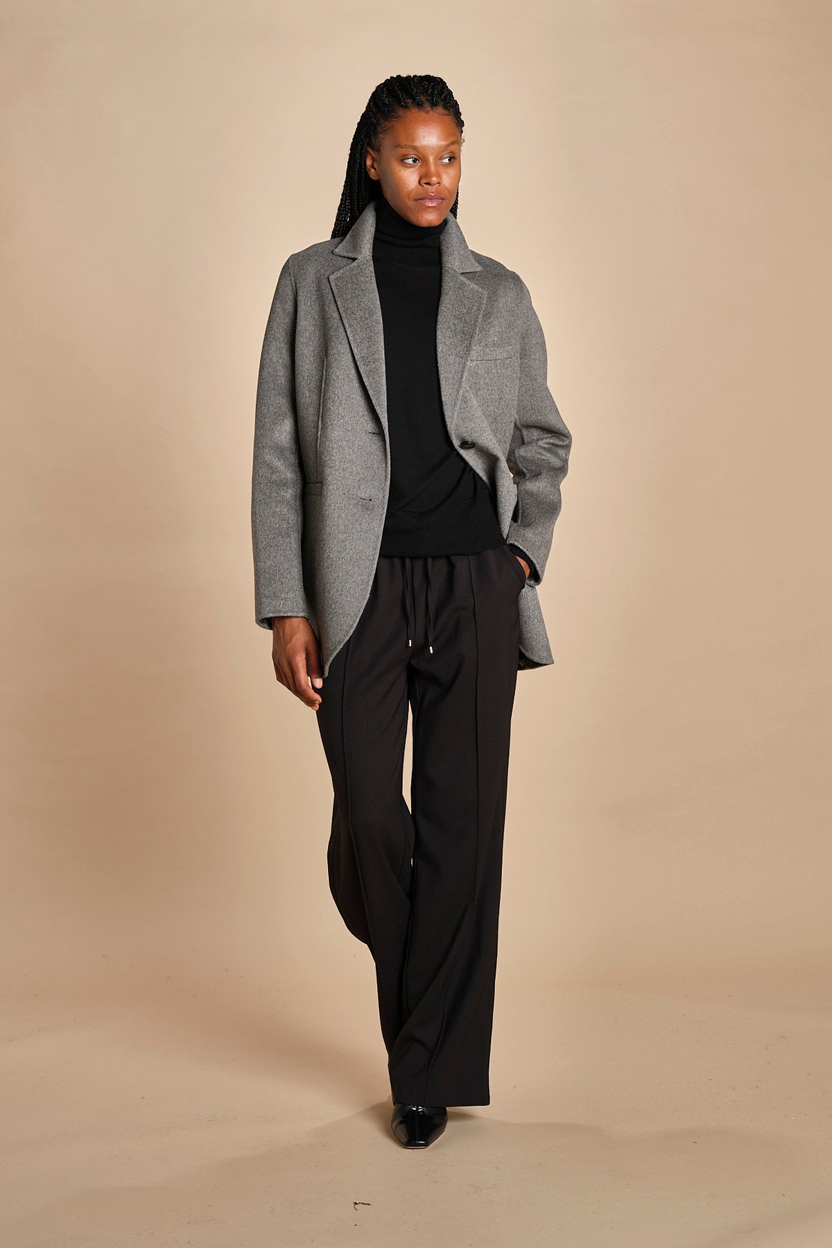 pantalone con coulisse tela lana CLIFF 5EVA01-V04013 NOIR vanessa bruno 