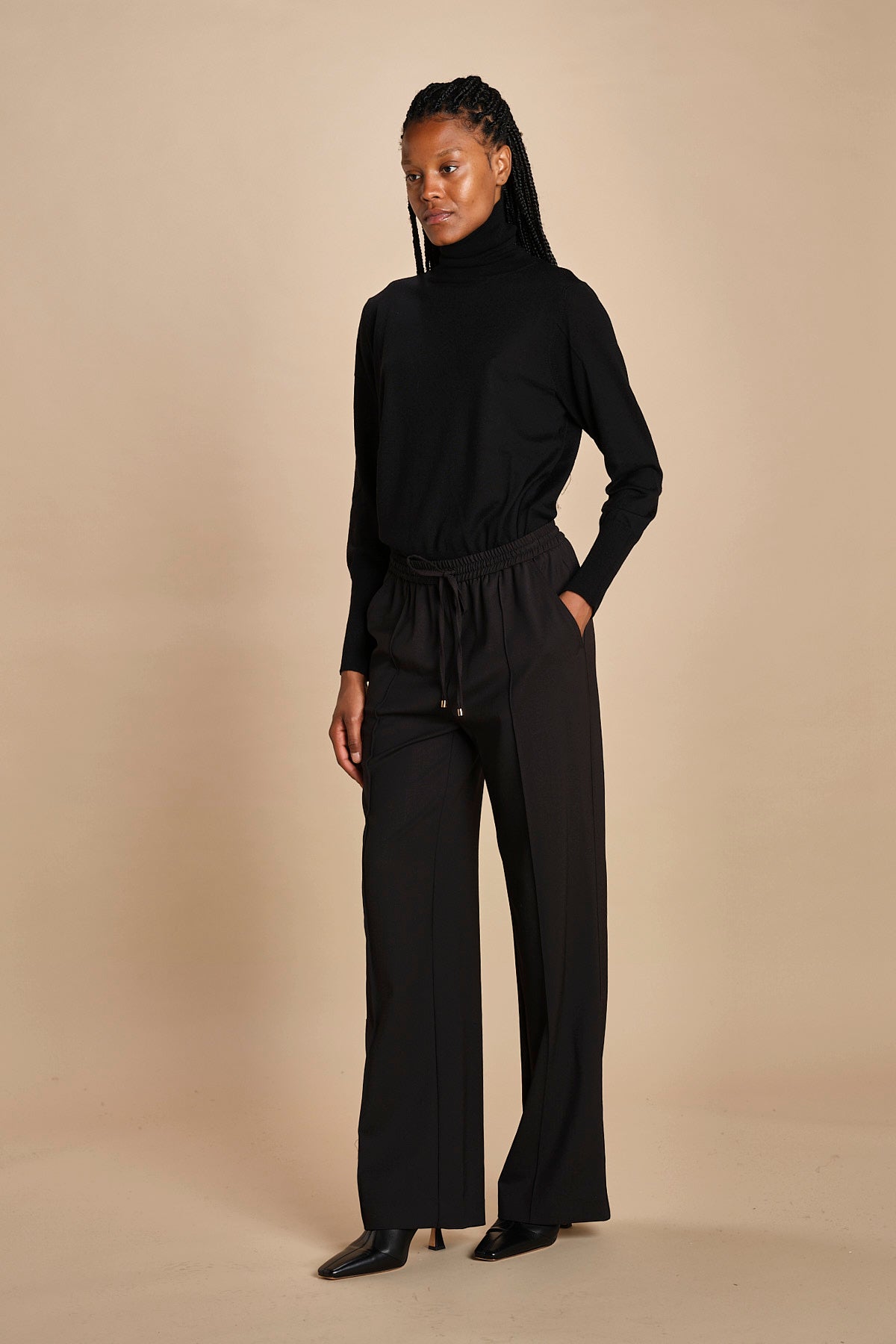 pantalone con coulisse tela lana CLIFF 5EVA01-V04013 NOIR vanessa bruno 