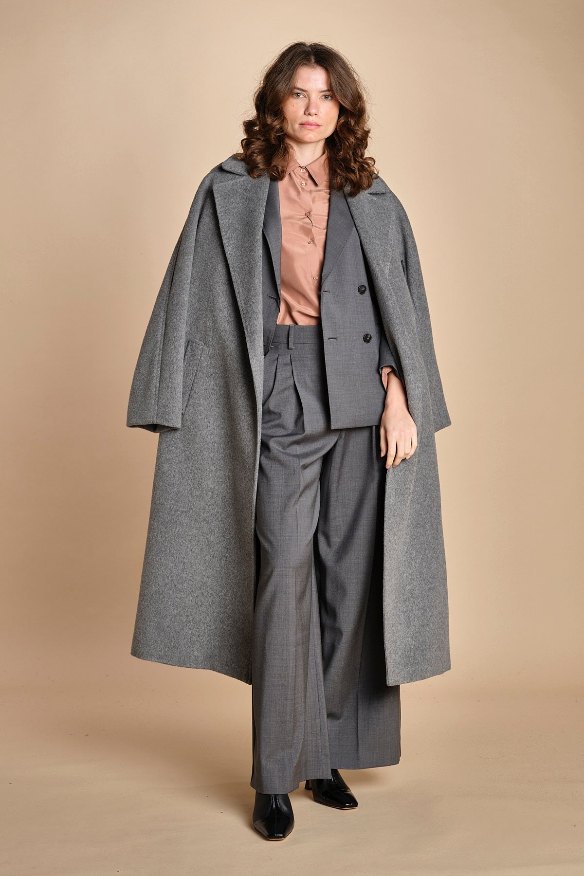pantalone con pinces tela lana ADELFI 2525136072600 GRIGIO weekend maxmara 