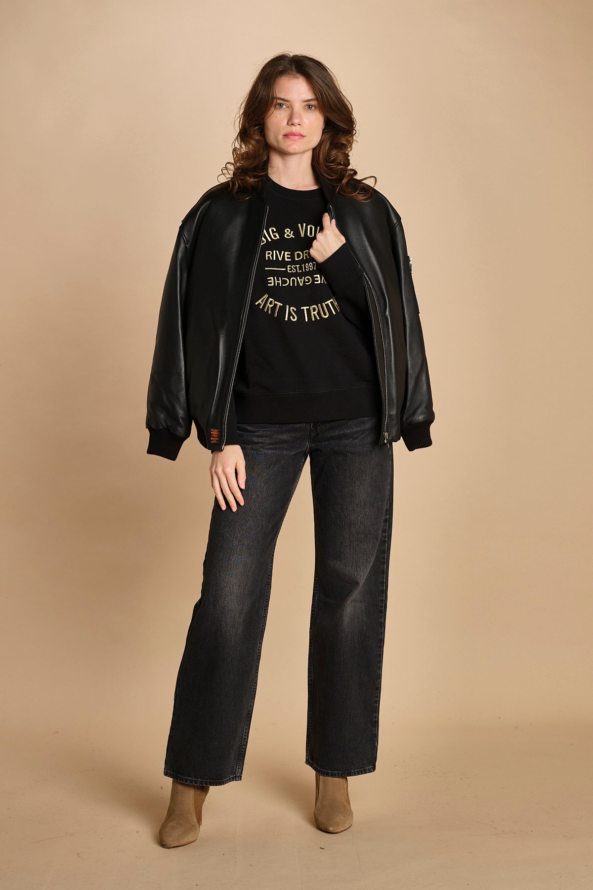 felpa girocollo. JWSL00001 NOIR 001 zadig & voltaire 