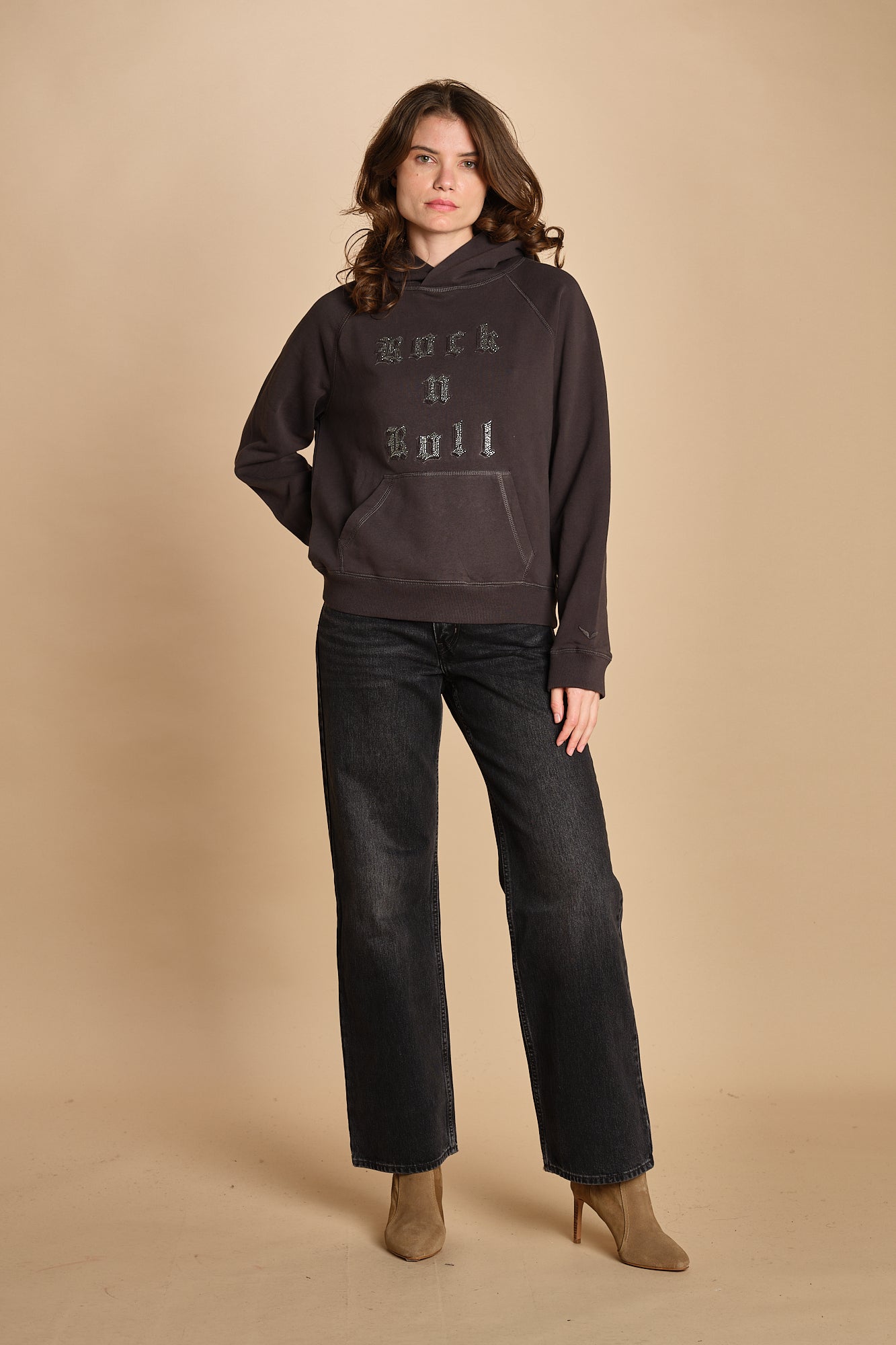 felpa con cappuccio. JWSS01607 CARBONE 021 zadig & voltaire 
