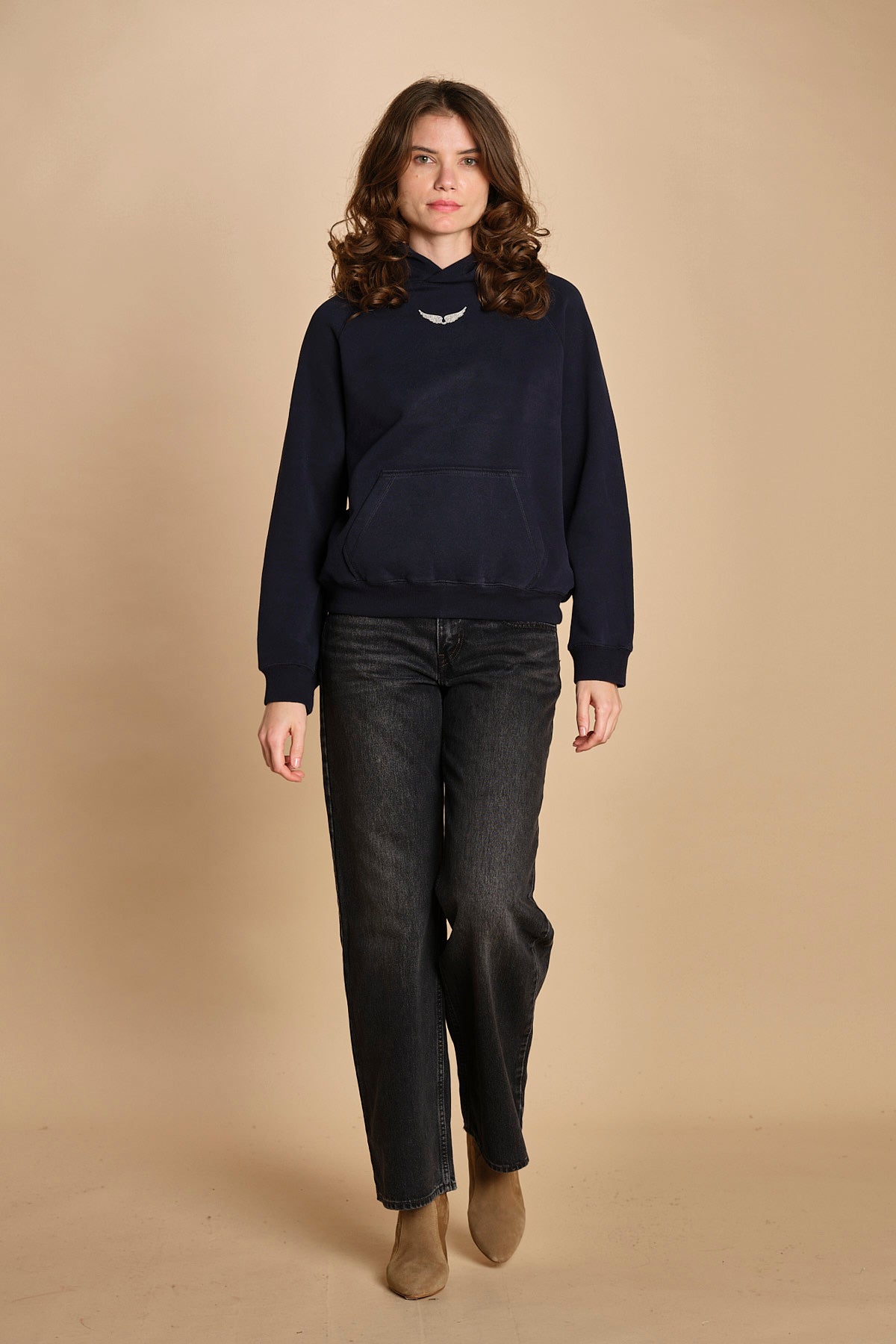 felpa con cappuccio e strass. JWSS01667 ENCRE 404 zadig & voltaire 