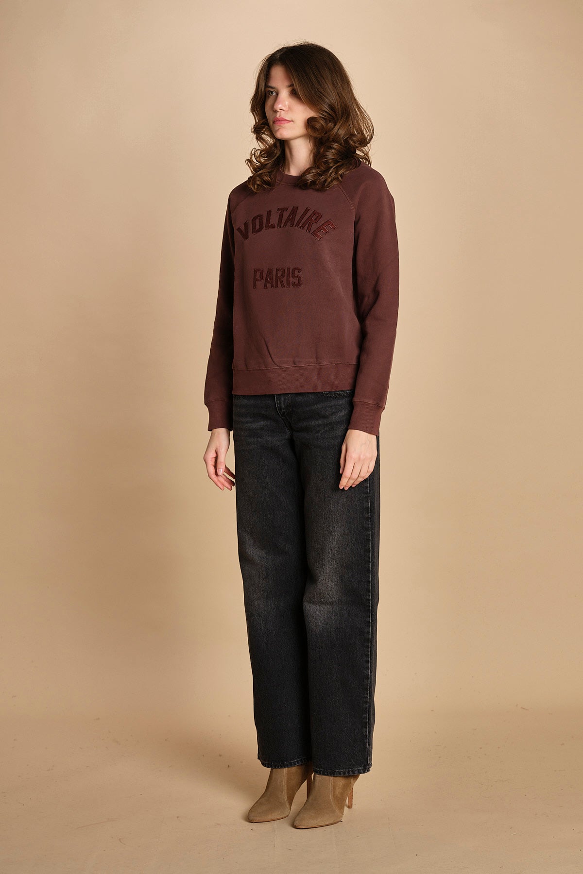 felpa girocollo. JWSS01674 BURGUNDY 540 zadig & voltaire 