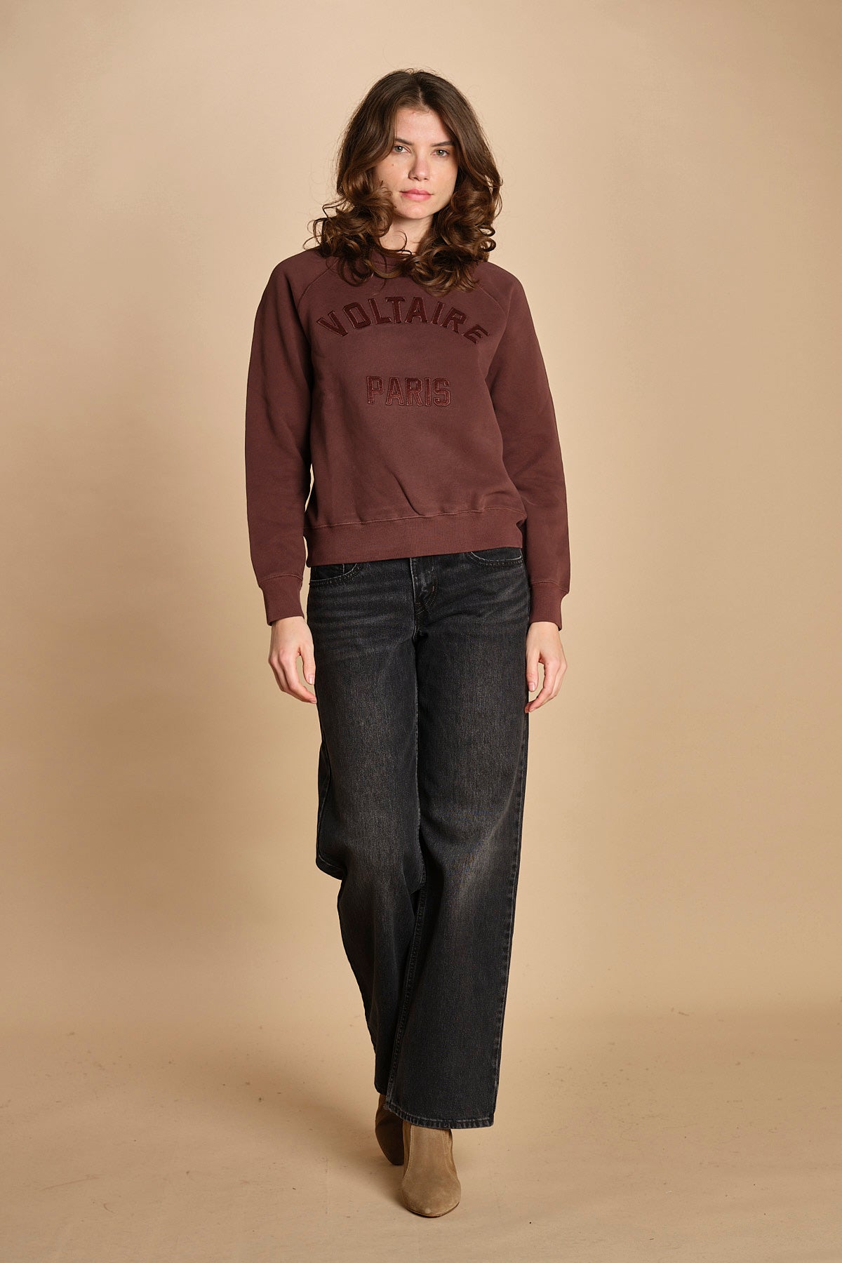 felpa girocollo. JWSS01674 BURGUNDY 540 zadig & voltaire 