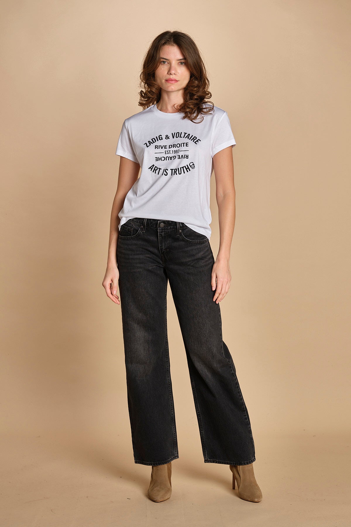 tshirt con scritta. JWTS02769 WHITE 107 zadig & voltaire 