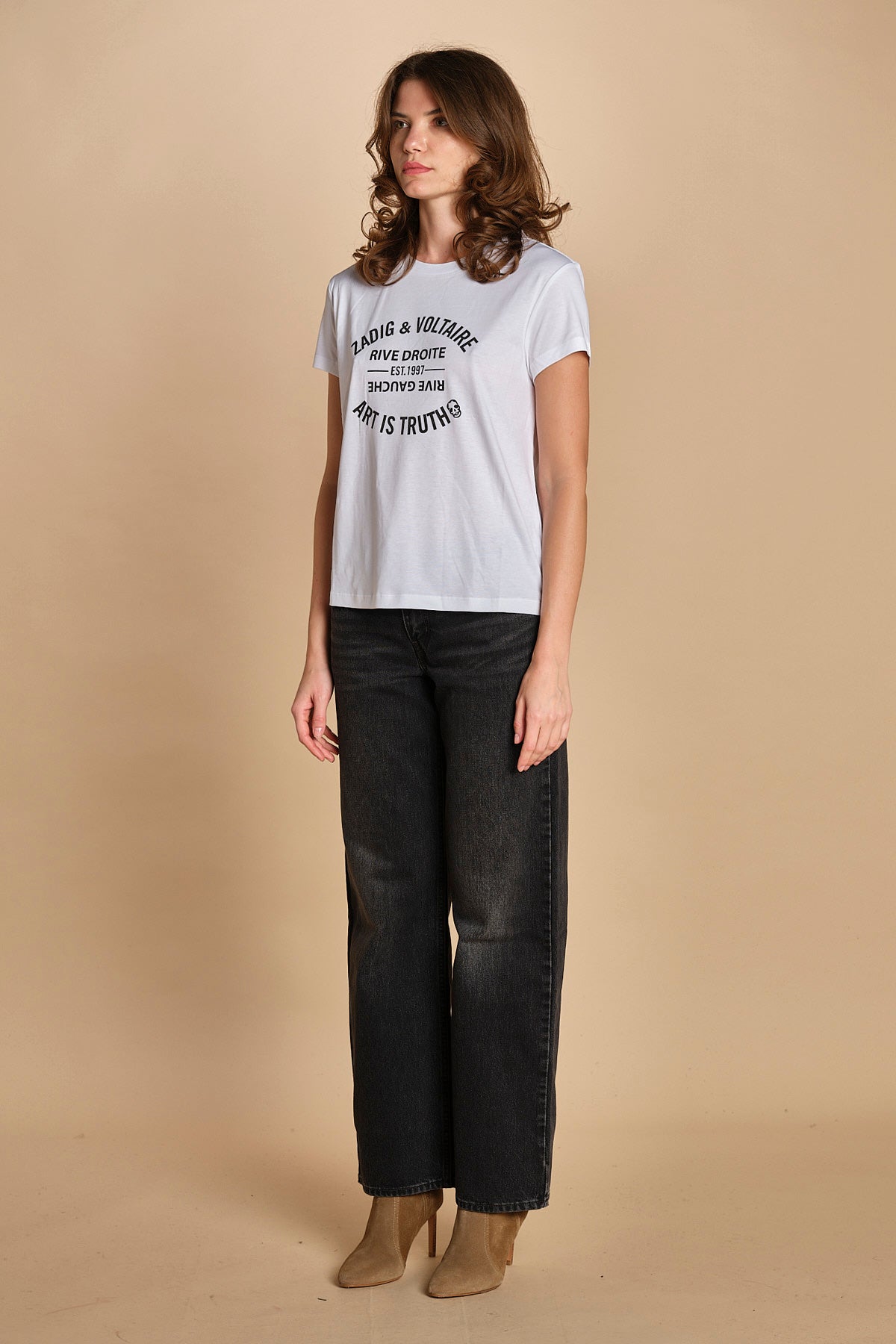 tshirt con scritta. JWTS02769 WHITE 107 zadig & voltaire 