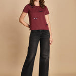 t-shirt con ali ricamate. JWTS02821 BURGUNDY 540 zadig & voltaire 